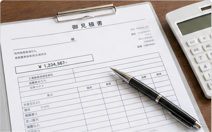 見積書と電卓のイメージ