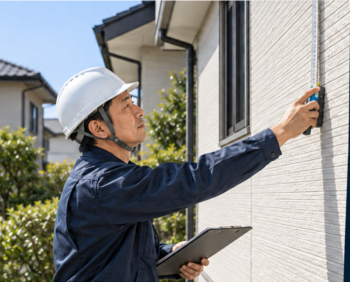 外壁を点検している作業員のイメージ